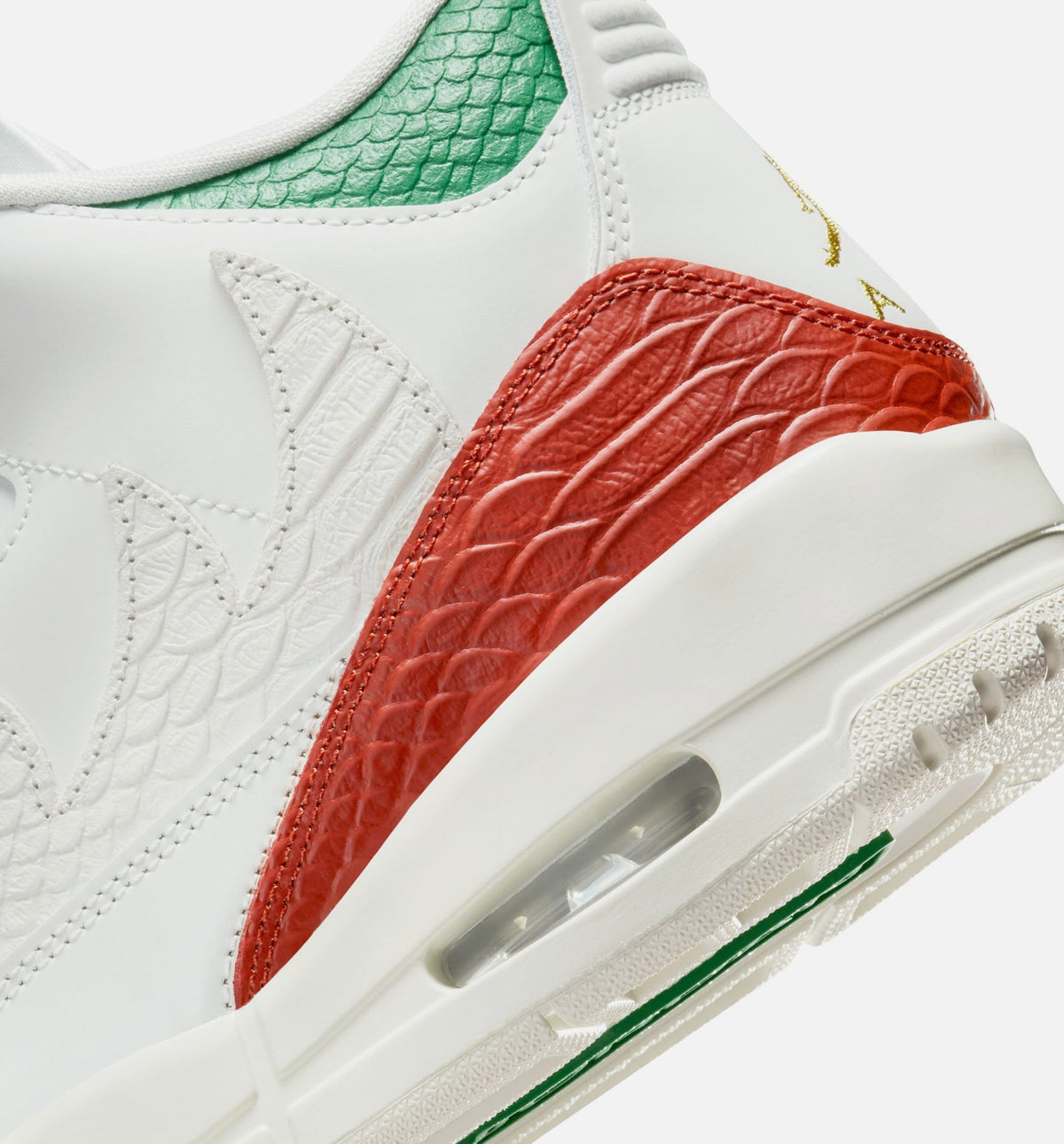 Air Jordan 3 Retro El Vuelo Men's Lifestyle Shoe – Summit White/Pine Green/Dragon Red/Metallic Gold