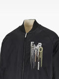 Emporio Armani logo-embroidered long-sleeve bomber jacket