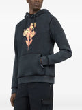 Roberto Cavalli rose-print cotton hoodie