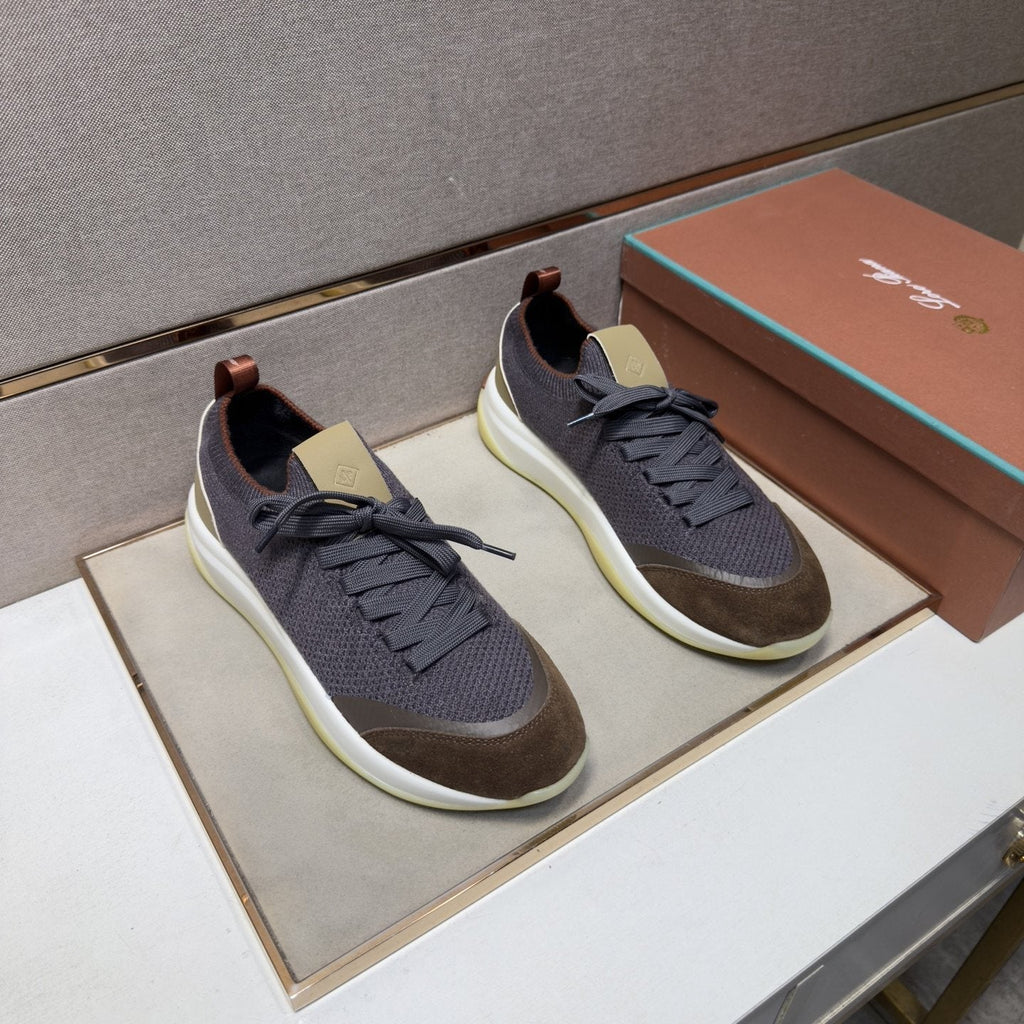 Loro Piana Men's Mesh Low-Top Sneakers - Contrast Midsole And Outsole